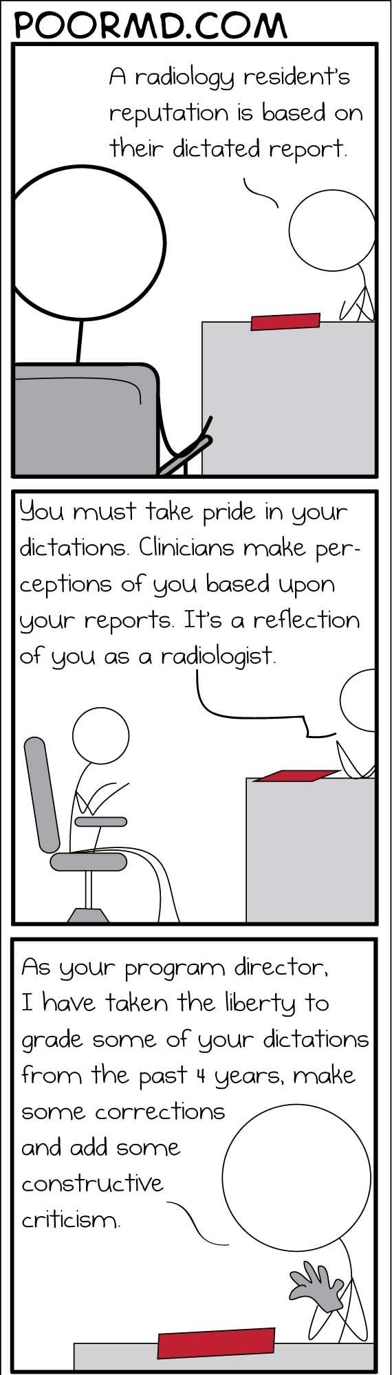 Radiology Comic: The Dictation Grade