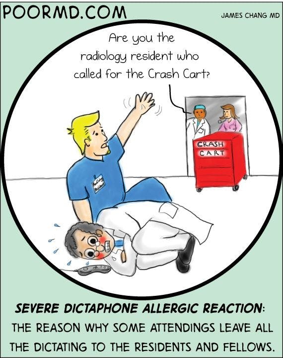 Radiology Comic: Dictaphone Allergy