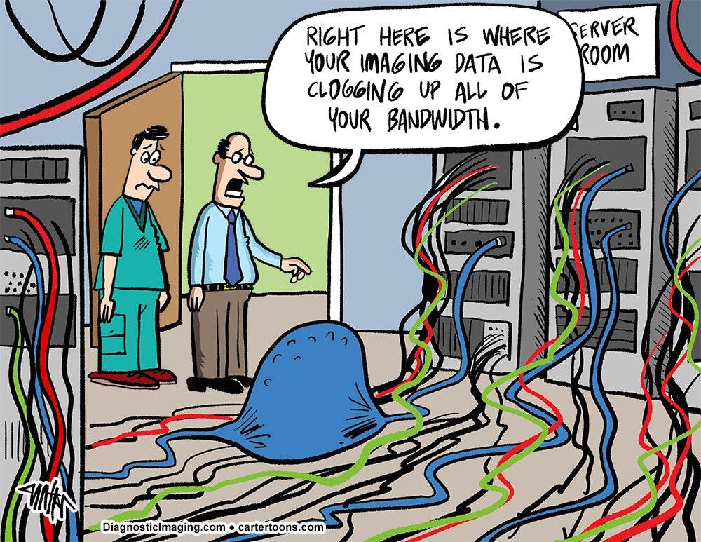 Radiology Comic: Clogged Bandwidth