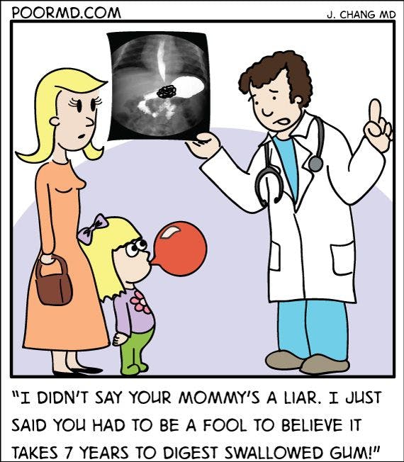 Radiology Comic: Bubble Gum Bezoar